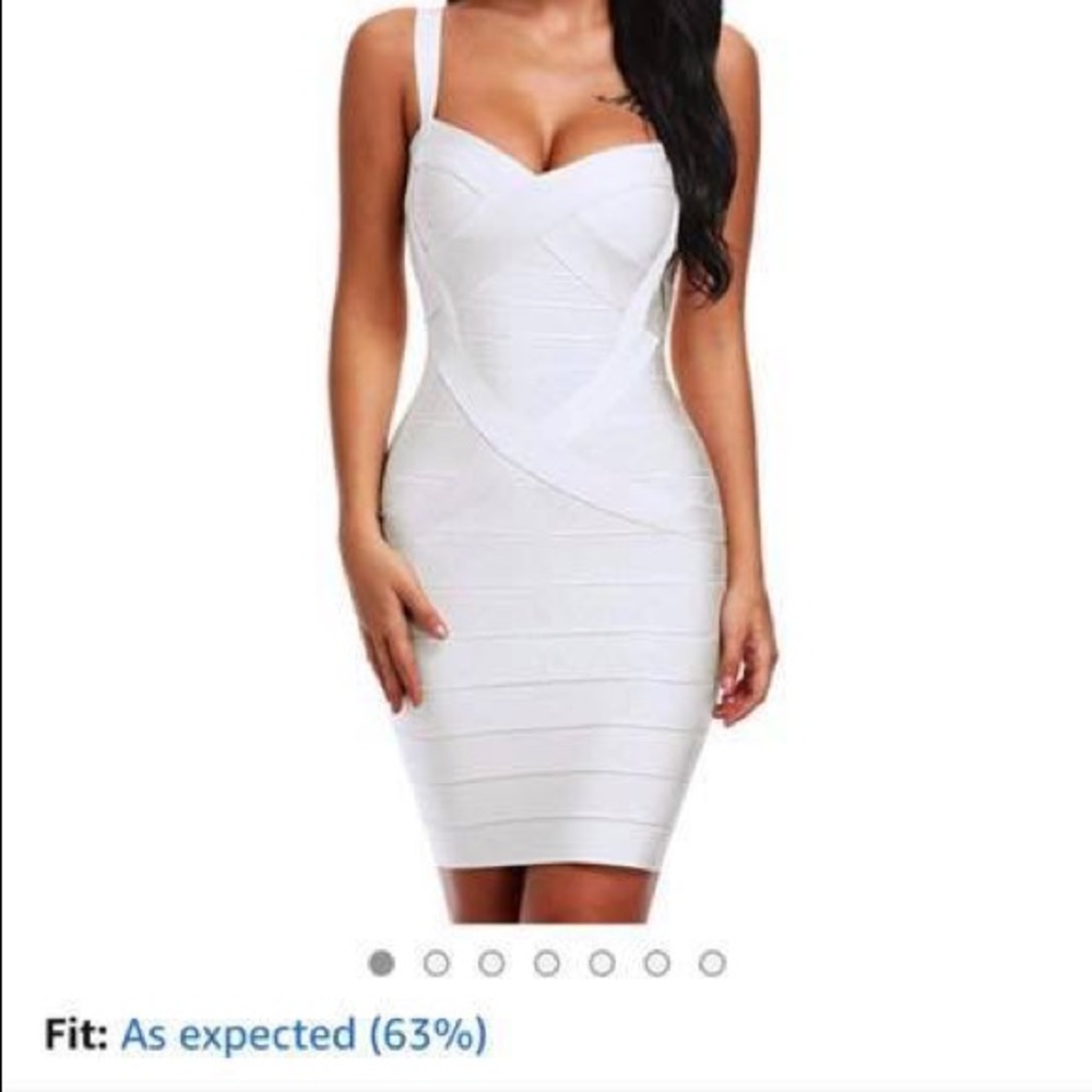 White bandage body con dress